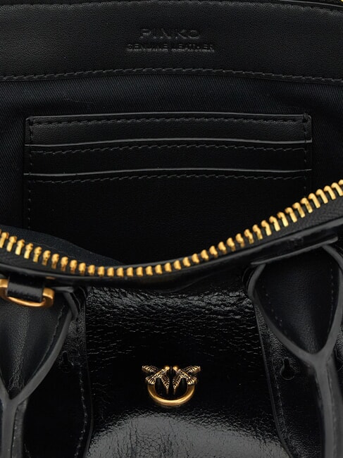 BOWLING Borsa dome piccola in pelle nero-antique gold - Borse Donna