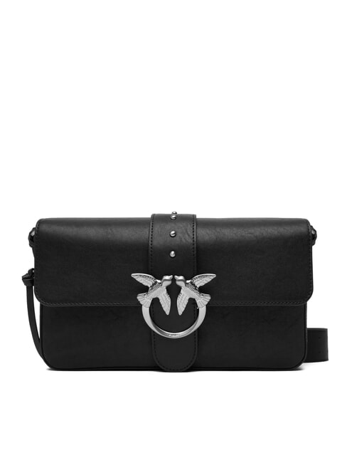 LOVE ONE Borsa a spalla in pelle nero limousine - matt silver - Borse Donna