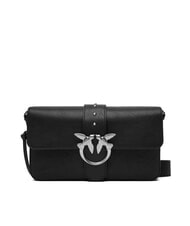 PINKO LOVE ONE Borsa a spalla in pelle nero limousine - matt silver - Borse Donna - 2