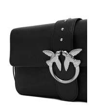 PINKO LOVE ONE Borsa a spalla in pelle nero limousine - matt silver - Borse Donna - 3