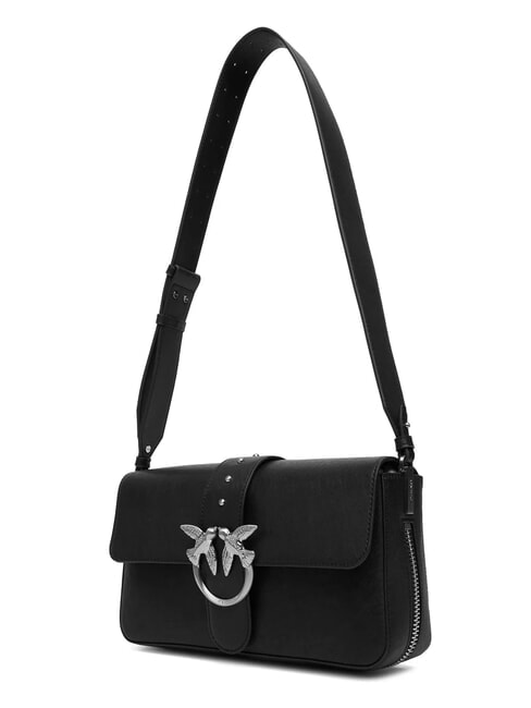 LOVE ONE Borsa a spalla in pelle nero limousine - matt silver - Borse Donna