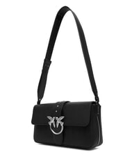 PINKO LOVE ONE Borsa a spalla in pelle nero limousine - matt silver - Borse Donna - 5