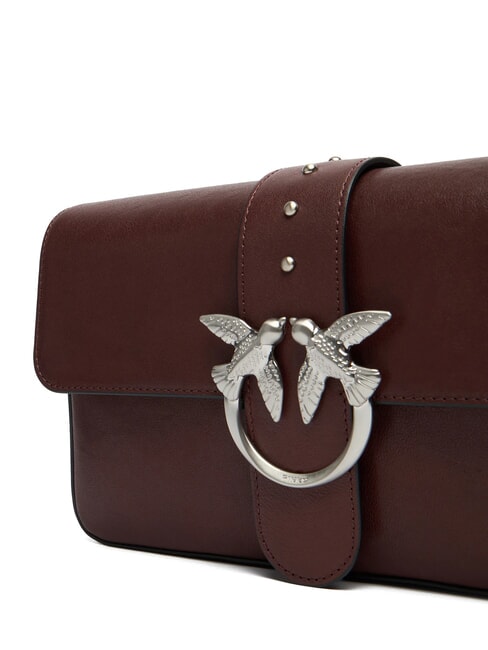 LOVE ONE Borsa a spalla in pelle marrone castano matt silver - Borse Donna