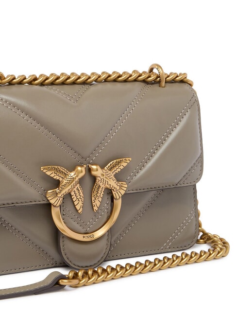 LOVE ONE MINI Borsa in pelle a tracolla noce-antique gold - Borse Donna