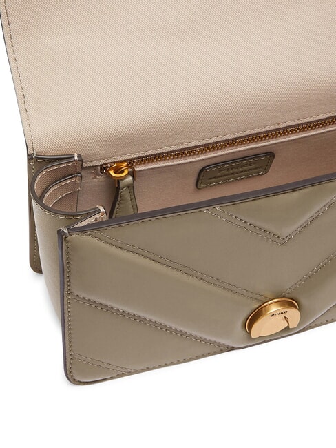 LOVE ONE MINI Borsa in pelle a tracolla noce-antique gold - Borse Donna