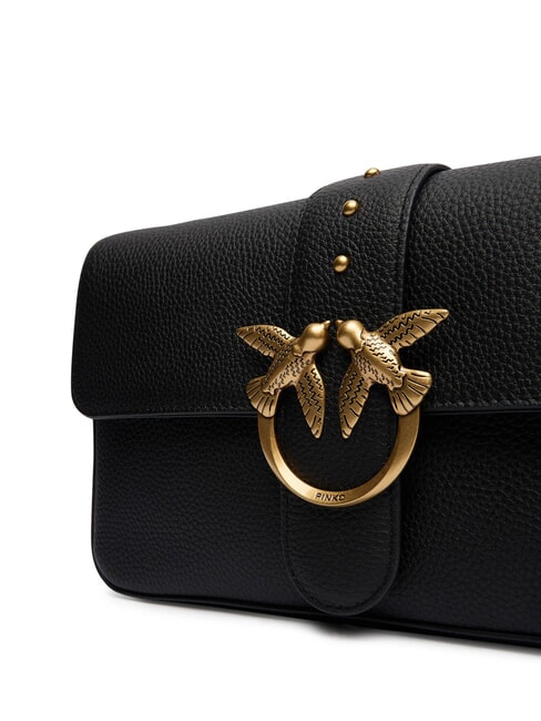 LOVE ONE Borsa a spalla in pelle con flap nero-antique gold - Borse Donna