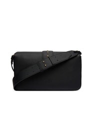 PINKO LOVE ONE Borsa a spalla in pelle con flap nero-antique gold - Borse Donna - 4