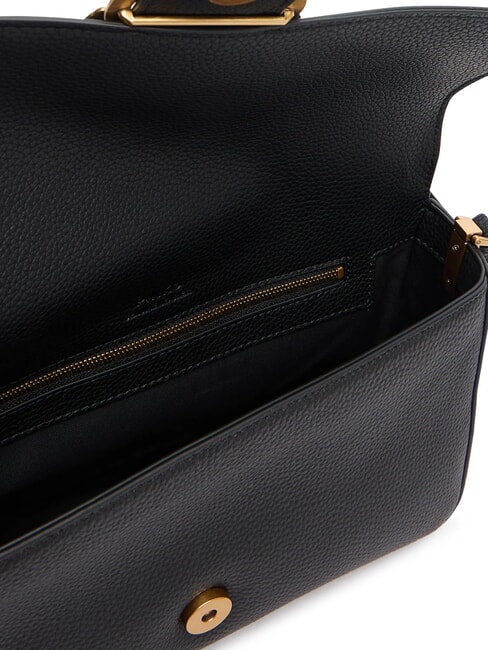 LOVE ONE Borsa a spalla in pelle con flap nero-antique gold - Borse Donna