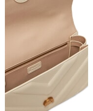 PINKO LOVE ONE CLASSIC Borsa in pelle a tracolla bianco seta-antique gold - Borse Donna - 5