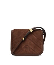 PINKO LOVE BOX Borsa a tracolla in pelle suede marrone castano matt gold - Borse Donna - 2