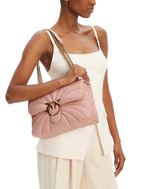 LOVE PUFF CLASSIC Borsa in nappa a tracolla cipria-antique gold - Borse Donna