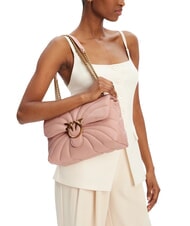 PINKO LOVE PUFF CLASSIC Borsa in nappa a tracolla cipria-antique gold - Borse Donna - 5
