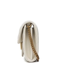PINKO LOVE ONE Pochette in pelle chevron bianco seta-antique gold - Borse Donna - 3