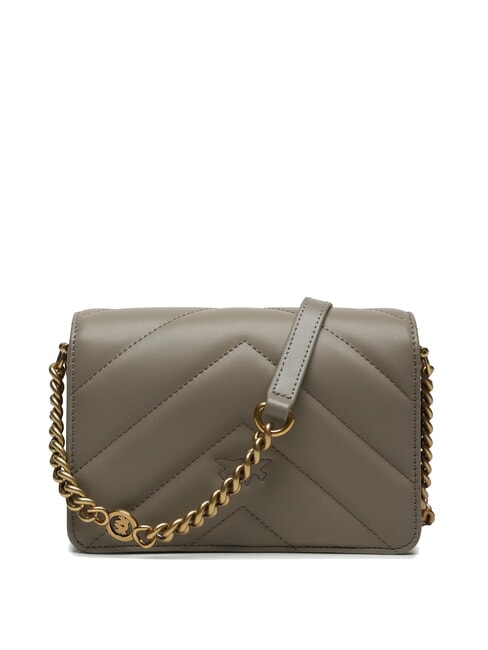 LOVE CLICK Borsa mini in pelle trapuntata noce-antique gold - Borse Donna