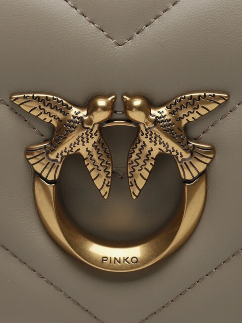 LOVE CLICK Borsa mini in pelle trapuntata noce-antique gold - Borse Donna