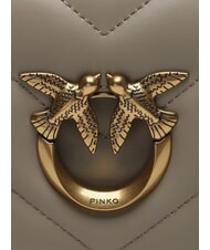 PINKO LOVE CLICK Borsa mini in pelle trapuntata noce-antique gold - Borse Donna - 3