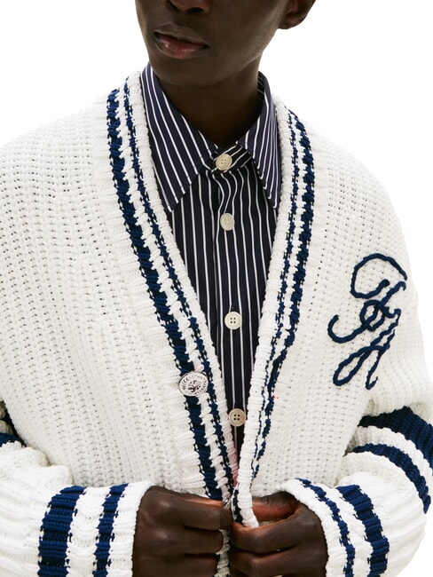 TH Cardigan in cotone con bottoni ecru - Maglie Uomo