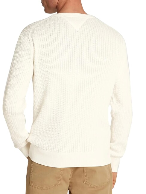 TH Maglione girocollo a trecce ivory petal - Maglie Uomo