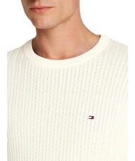 TOMMY HILFIGER TH Maglione girocollo a trecce ivory petal - Maglie Uomo - 3