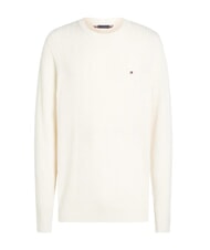 TOMMY HILFIGER TH Maglione girocollo a trecce ivory petal - Maglie Uomo - 4