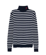 TOMMY HILFIGER TH Maglione dolcevita misto cotone dark night navy white breton stripe - Maglie Uomo - 4