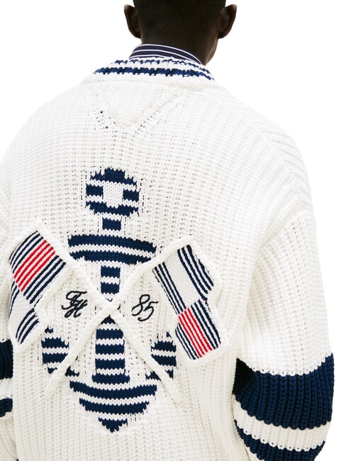 TH Cardigan in cotone con bottoni ecru - Maglie Uomo