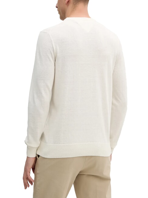 TH Maglione girocollo misto lino ivory petal - Maglie Uomo