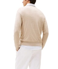 TOMMY HILFIGER TH Maglione girocollo misto lino afterglow / pink sand logo - Maglie Uomo - 2