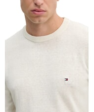 TOMMY HILFIGER TH Maglione girocollo misto lino ivory petal - Maglie Uomo - 3