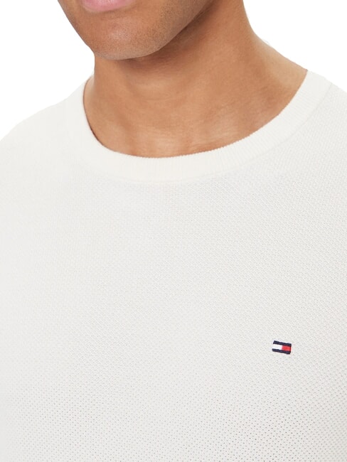 TH Maglione girocollo a nido d'ape ivory petal - Maglie Uomo