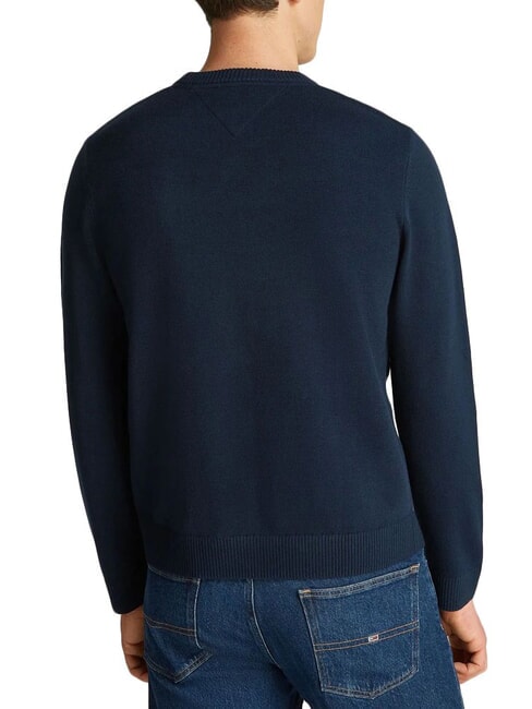 TH JEANS Maglione a girocollo ricamo logo dark night navy - Maglie Uomo