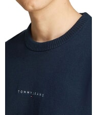 TOMMY HILFIGER TH JEANS Maglione a girocollo ricamo logo dark night navy - Maglie Uomo - 3
