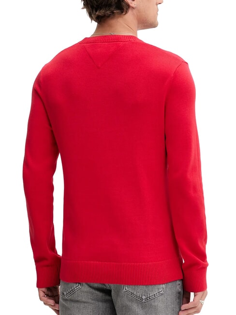 TH JEANS Maglione a girocollo in cotone bright vermillion - Maglie Uomo