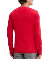 TOMMY HILFIGER TH JEANS Maglione a girocollo in cotone bright vermillion - Maglie Uomo - 2