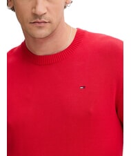 TOMMY HILFIGER TH JEANS Maglione a girocollo in cotone bright vermillion - Maglie Uomo - 3