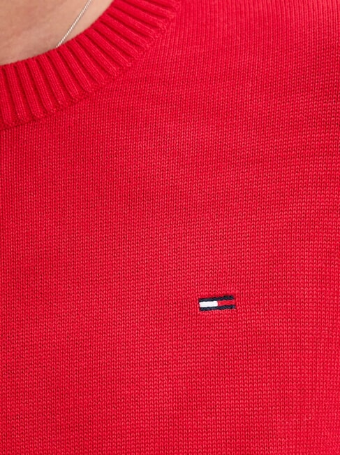 TH JEANS Maglione a girocollo in cotone bright vermillion - Maglie Uomo