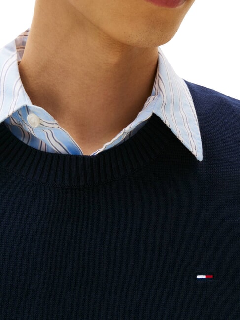 TH JEANS Maglione a girocollo in cotone dark night navy - Maglie Uomo