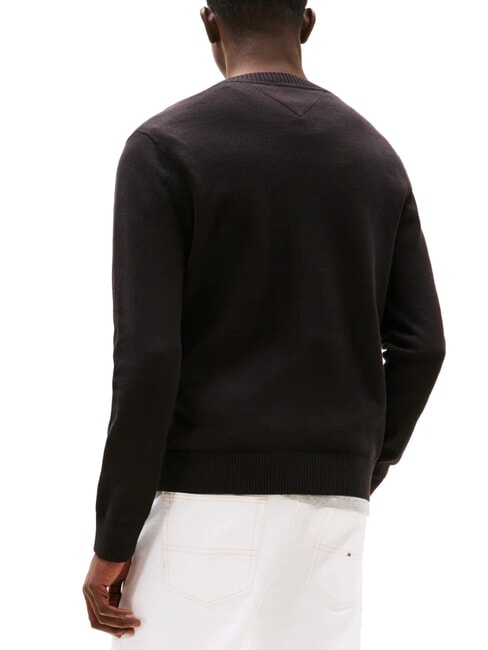 TH JEANS Maglione a girocollo in cotone black - Maglie Uomo