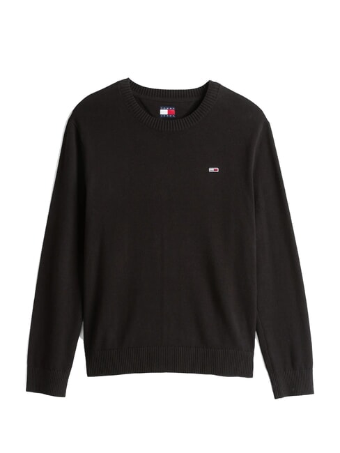 TH JEANS Maglione a girocollo in cotone black - Maglie Uomo