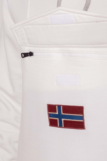 BURGEE Felpa con cappuccio white heron - Felpe Uomo