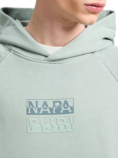 B-CORTONA Felpa con cappuccio green mil - Felpe Uomo