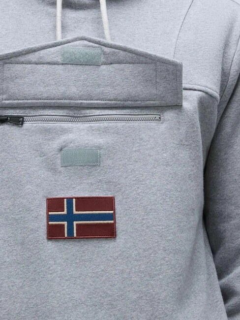 BURGEE Felpa con cappuccio medium grey melange - Felpe Uomo