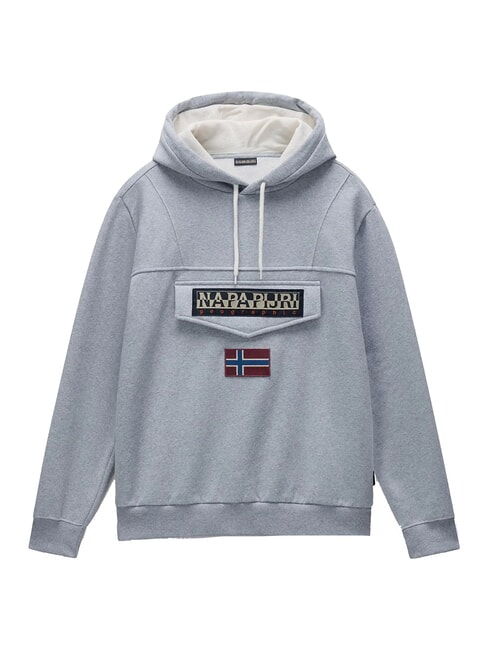BURGEE Felpa con cappuccio medium grey melange - Felpe Uomo