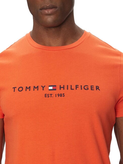 TH T-shirt manica corta stampa logo brilliant orange - T-shirt Uomo