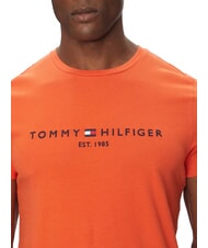 TOMMY HILFIGER TH T-shirt manica corta stampa logo brilliant orange - T-shirt Uomo - 3