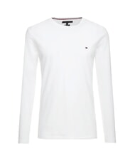 TOMMY HILFIGER TH T-shirt manica lunga cotone stretch white - T-shirt Uomo - 4