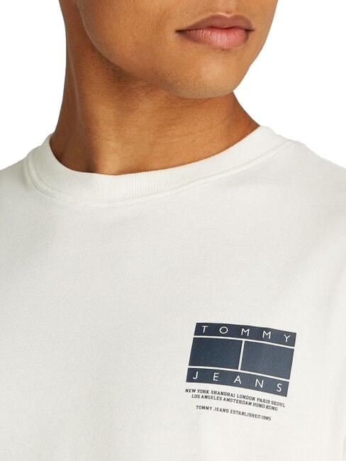 TH JEANS T-shirt a maniche corte in cotone ecru - T-shirt Uomo