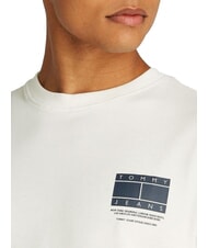 TOMMY HILFIGER TH JEANS T-shirt a maniche corte in cotone ecru - T-shirt Uomo - 3