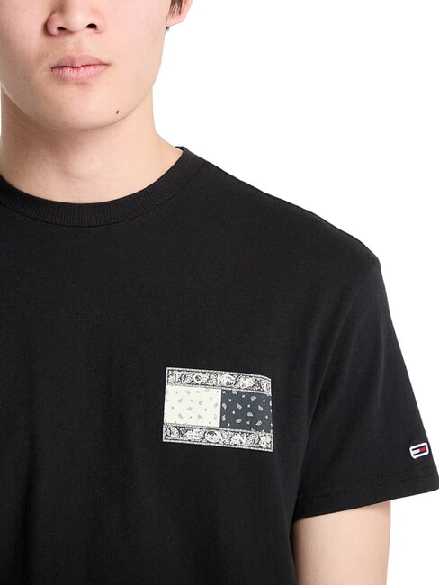 TH JEANS T-shirt stampa bandiera paisley black - T-shirt Uomo