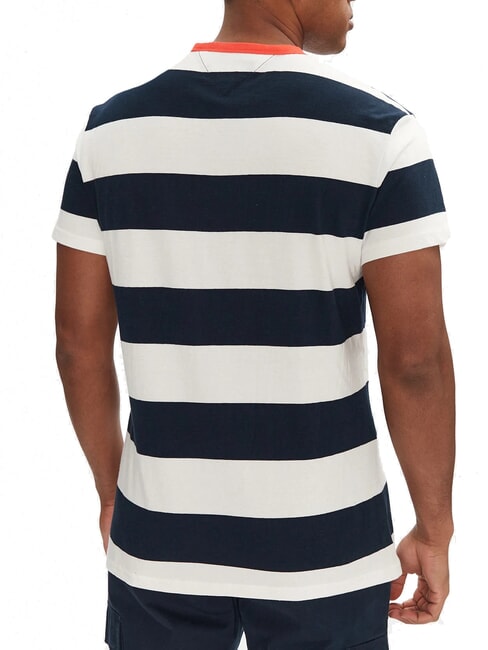 TH JEANS T-shirt manica corta a strisce desert sky / ivory petal - T-shirt Uomo